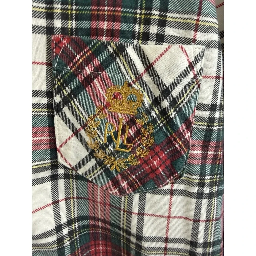 Ralph Lauren Women's Pajama Set Red, Green Plaid XL